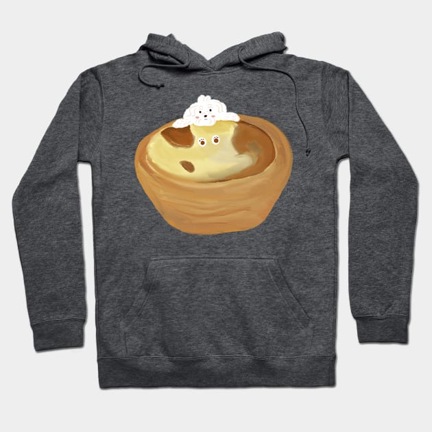 Cute Dog Egg Tart Hoodie by PatternbyNOK